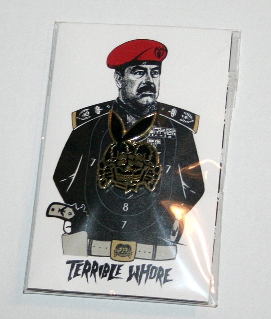 Terrible Whore Black Death Bunny Pin