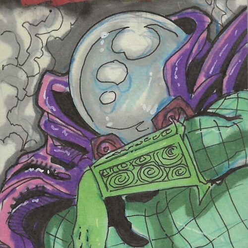 Marvel Pat Carlucci Spiderman Mysterio Sketch Card