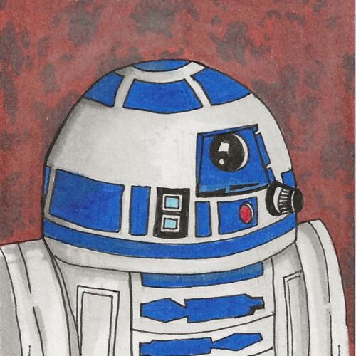 Star Wars New Hope Gregg Mitchell R2 D2 Sketch Card