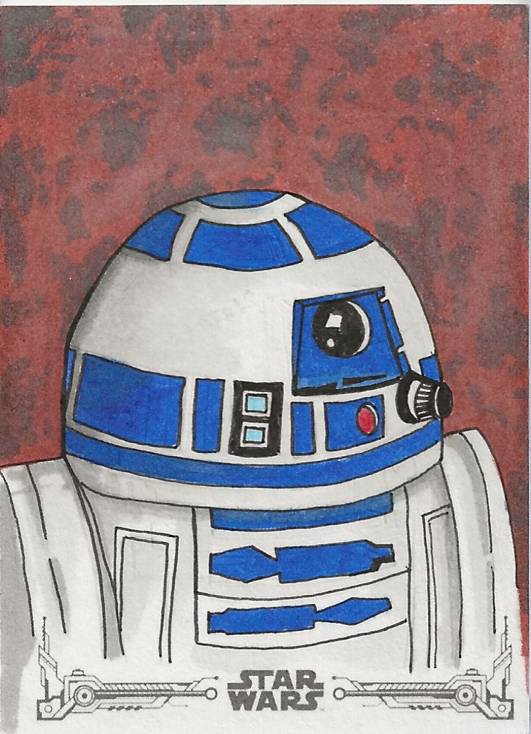 Star Wars New Hope Gregg Mitchell R2 D2 Sketch Card