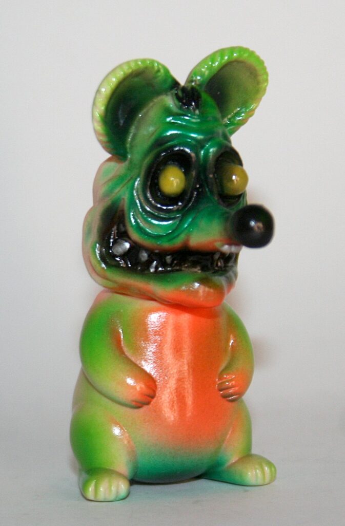 Splurrt Green and Orange on Flesh Lab Rat Fink V3