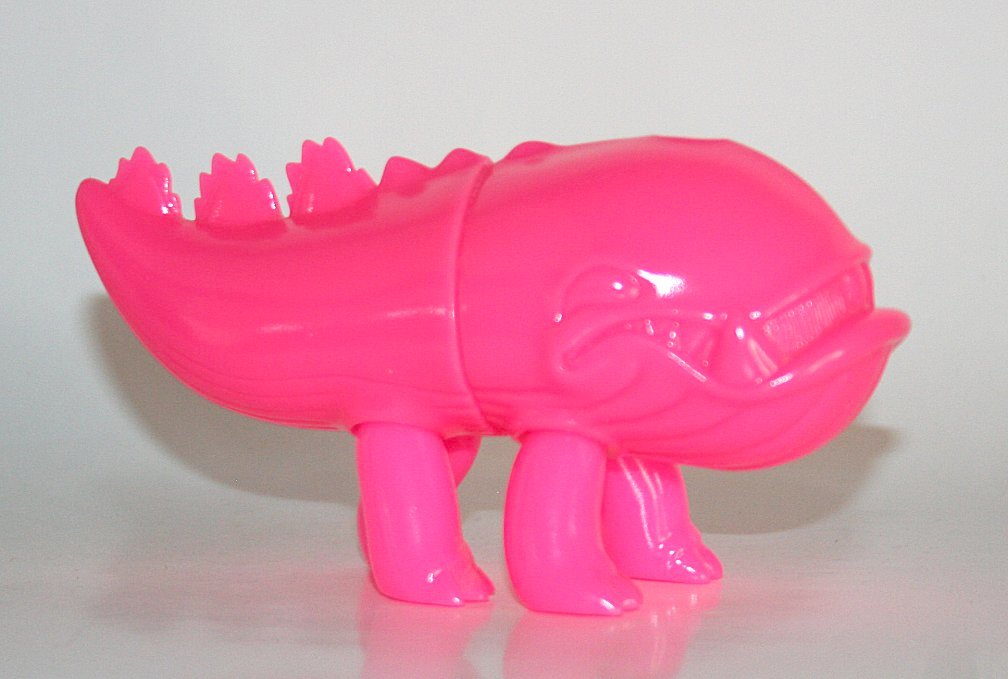 Gargamel x Bwana Spoons Neon Pink Walking Killer soft vinyl figure in unpainted neon pink
