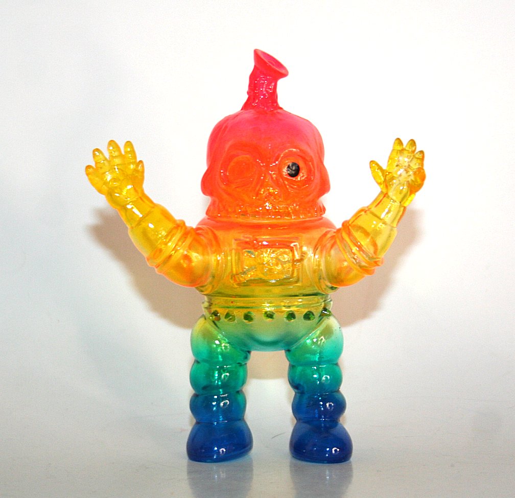 Kenth Toys Clear Rainbow Astro Skullbot