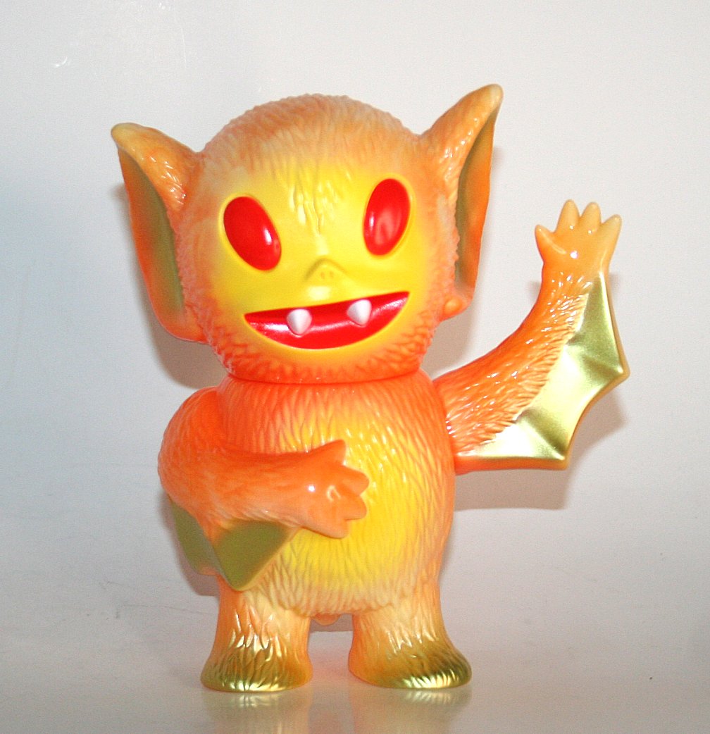 Super7 Glow x Orange Marbled Bat Boy Monster Family sofubi