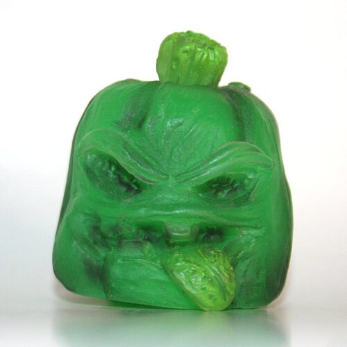Unknown Maker Green Pumpkin Head