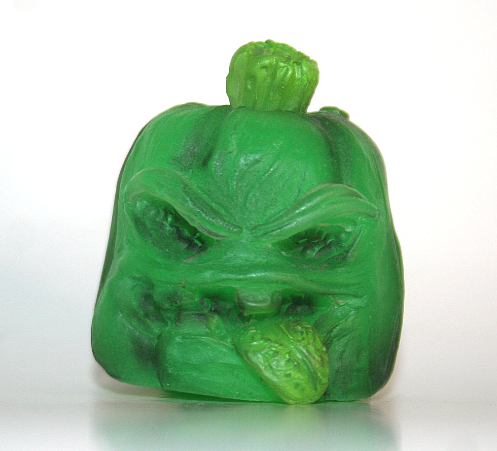 Unknown Maker Green Pumpkin Head