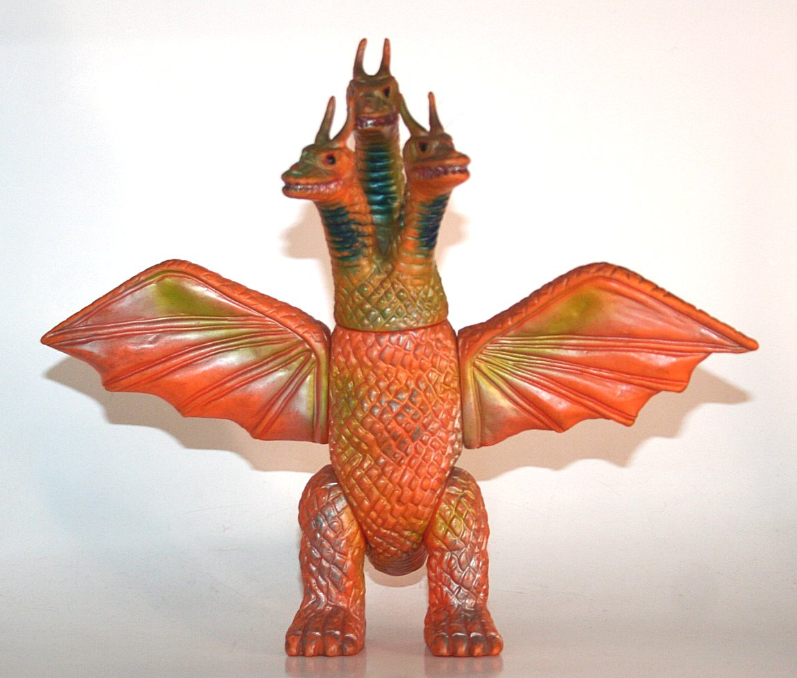 Bullmark vintage golden orange King Ghidorah sofubi figure