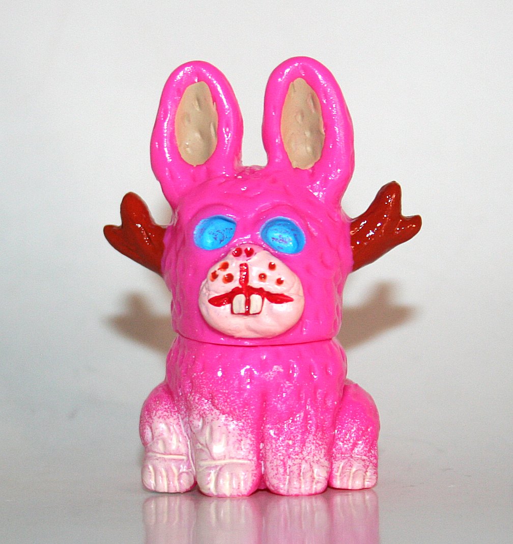 Dehara UMA pink on pink Jackalope sofubi numbered 35 of 100