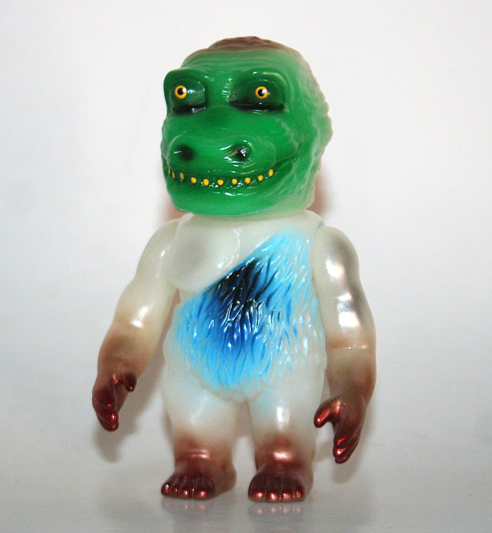 Joseph Harmon milky white Gator Chungaloids sofubi with bronze blue and green paint